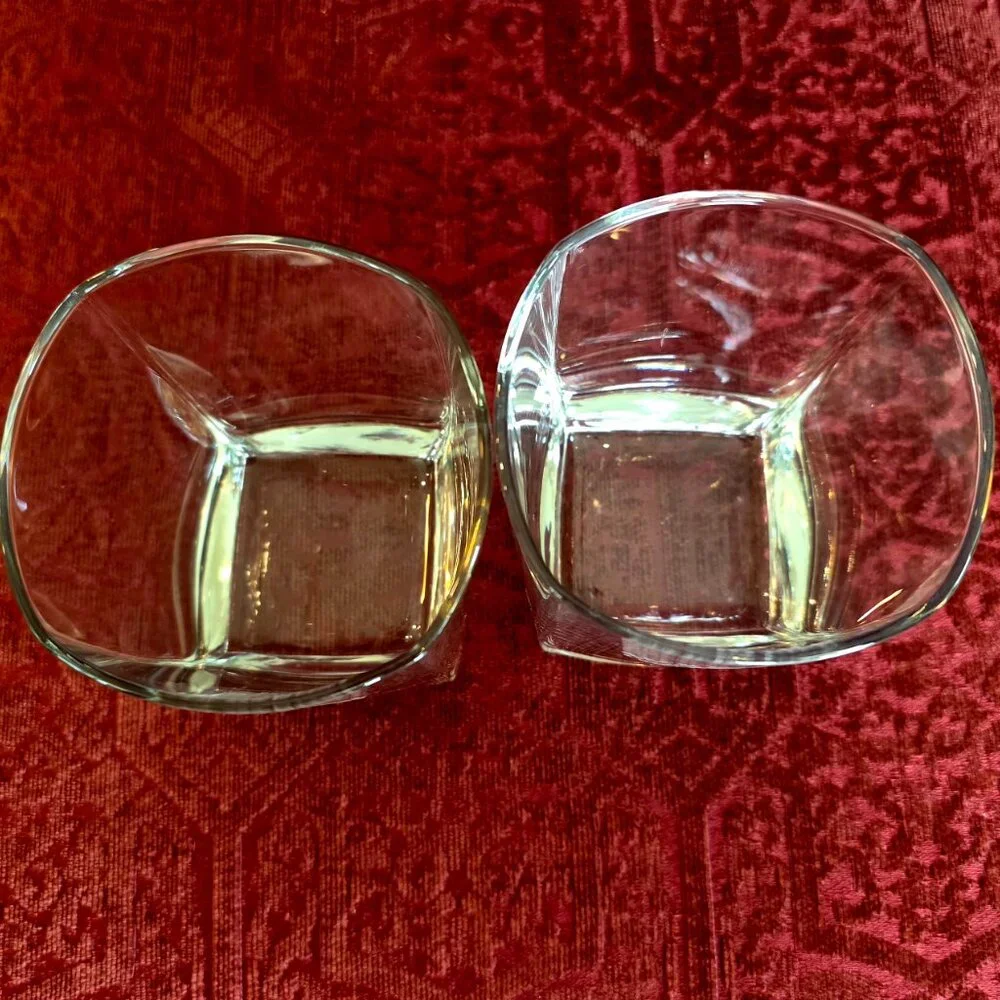 Jack Daniels Old No. 7 Tennessee Whiskey Square Bottom Old Fashioned Glass x 2